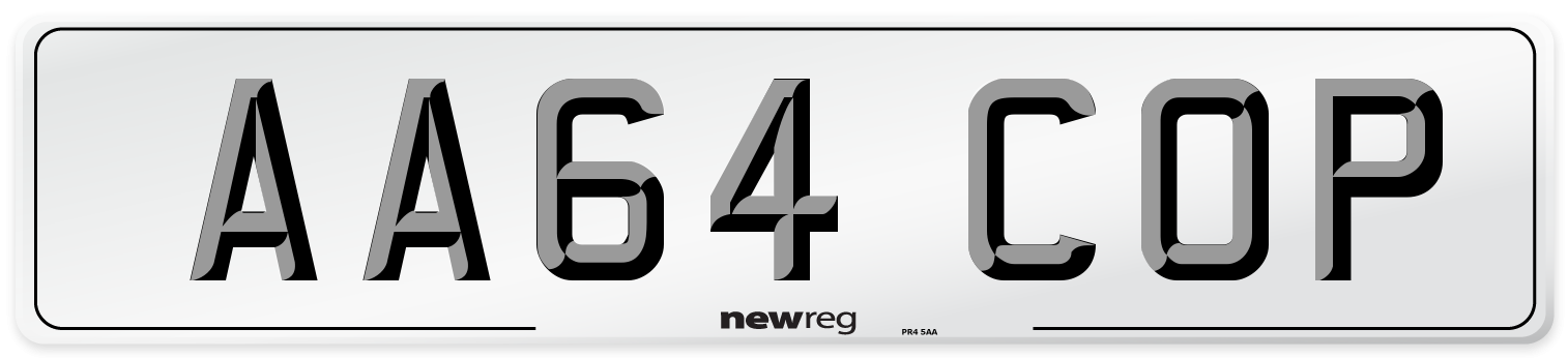AA64 COP Number Plate from New Reg